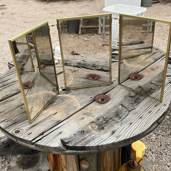 Vintage circa 1920 tri fold mirror 8x10 - Picture 1 of 9